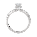 1 3/4 ctw Emerald-Cut Lab Grown Diamond Side Stone Engagement Ring