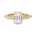 1 3/4 ctw Emerald-Cut Lab Grown Diamond Side Stone Engagement Ring