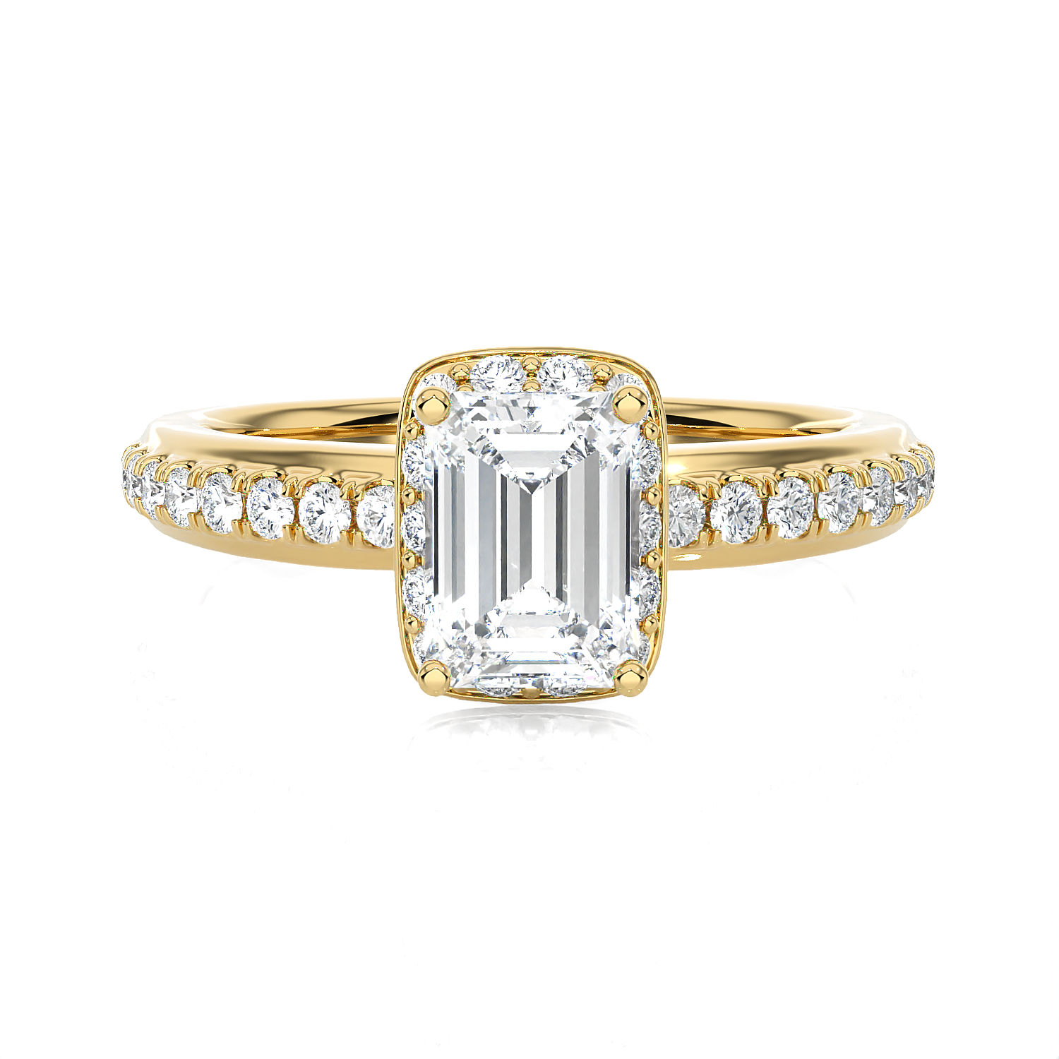1 3/4 ctw Emerald-Cut Lab Grown Diamond Side Stone Engagement Ring