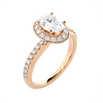 Oval Lab Grown Diamond Halo Engagement Ring