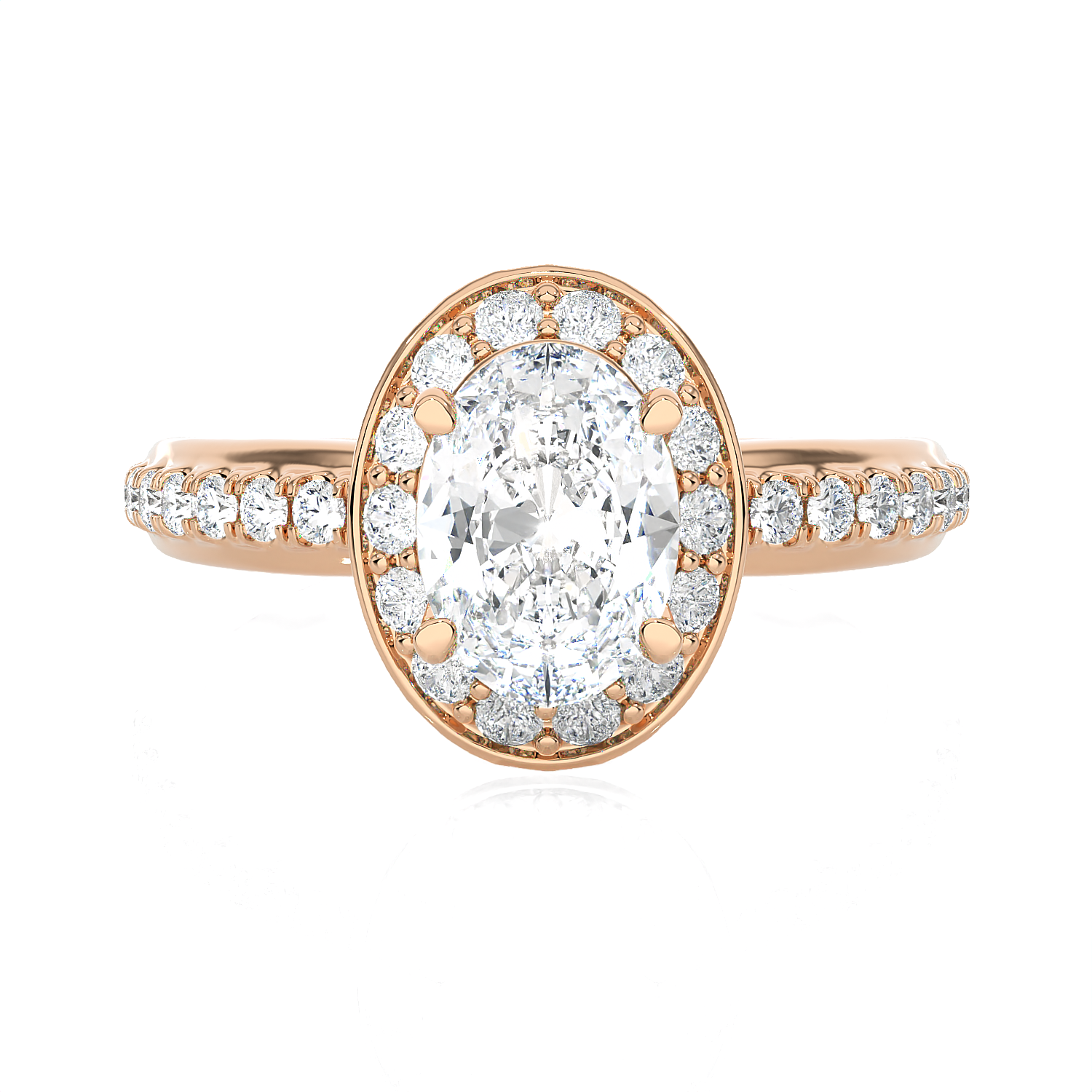 Oval Lab Grown Diamond Halo Engagement Ring