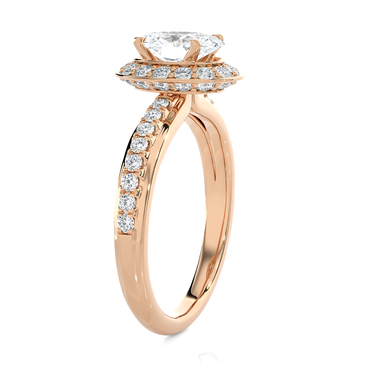 Oval Lab Grown Diamond Halo Engagement Ring