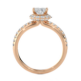 Oval Lab Grown Diamond Halo Engagement Ring