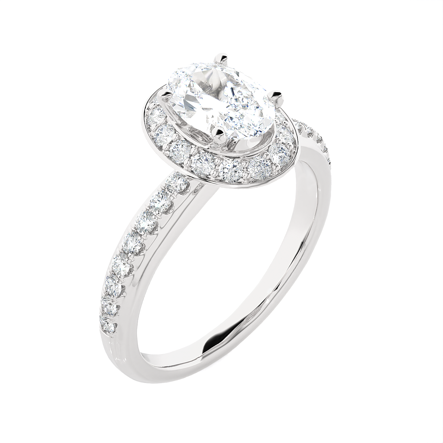 Oval Lab Grown Diamond Halo Engagement Ring