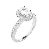 Oval Lab Grown Diamond Halo Engagement Ring