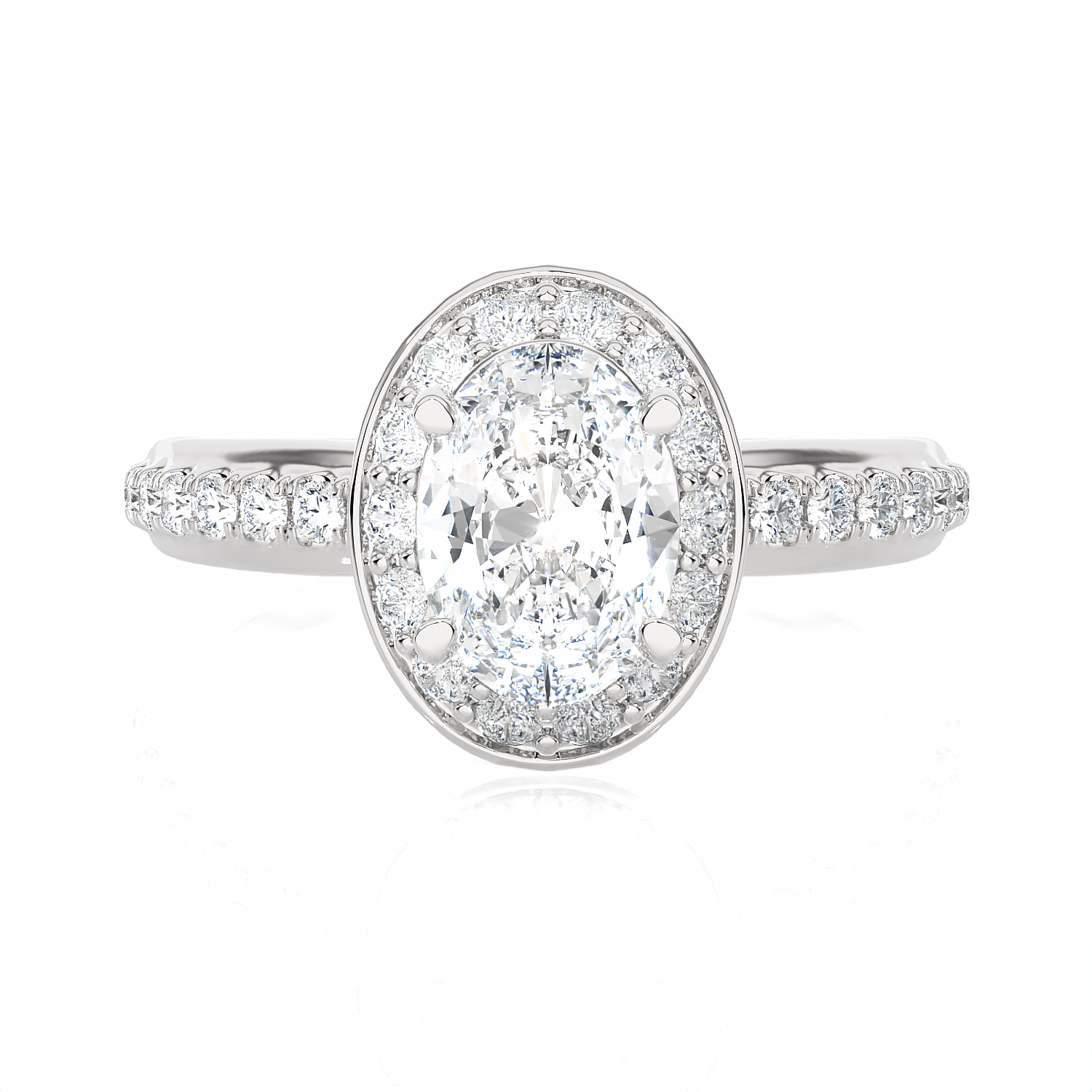 Oval Lab Grown Diamond Halo Engagement Ring