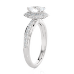 Oval Lab Grown Diamond Halo Engagement Ring
