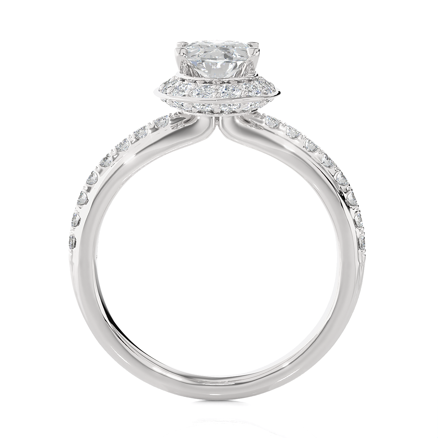 Oval Lab Grown Diamond Halo Engagement Ring