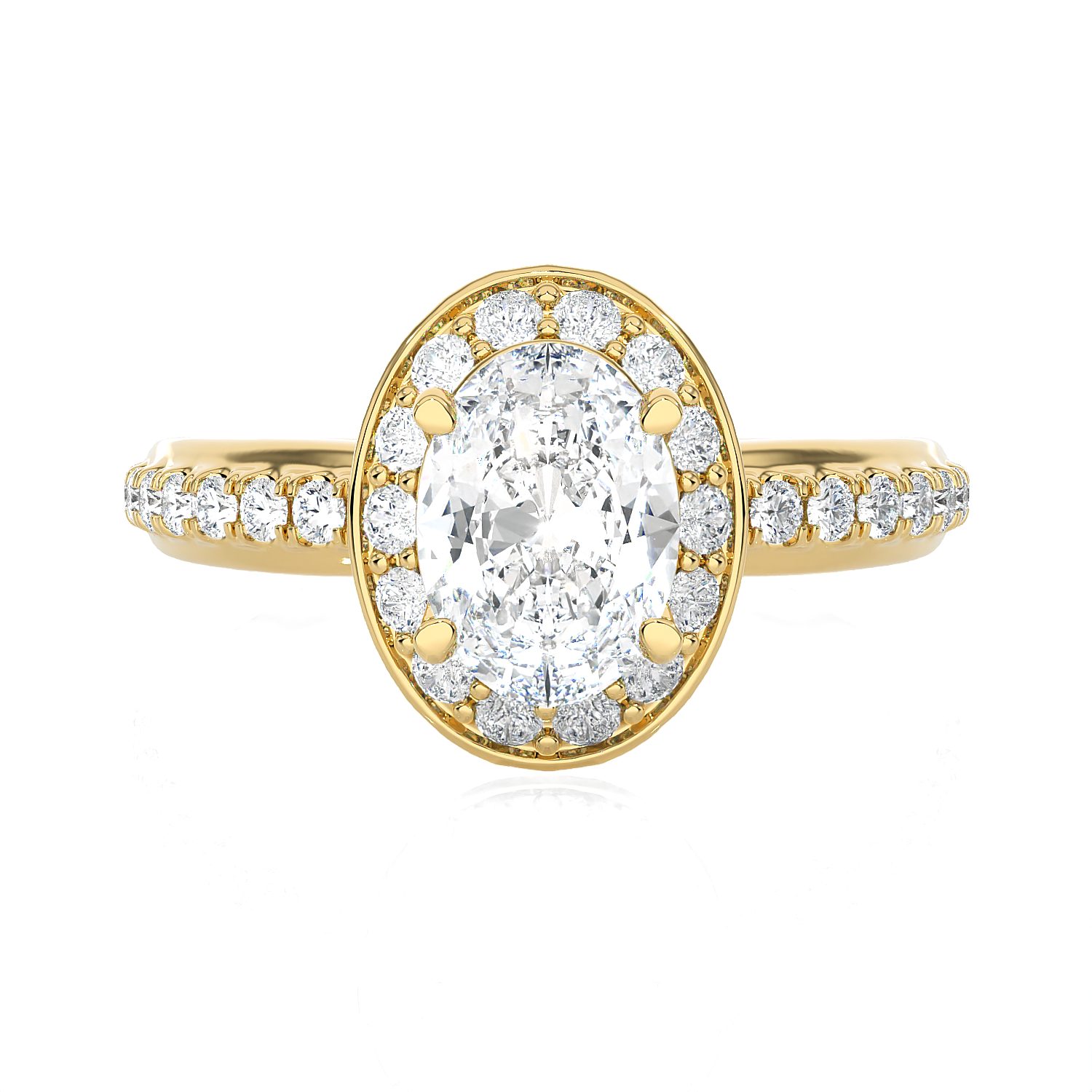 Oval Lab Grown Diamond Halo Engagement Ring