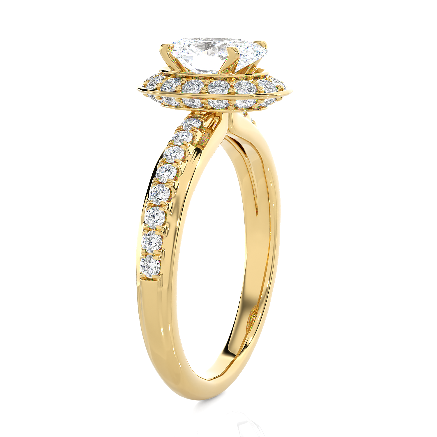 Oval Lab Grown Diamond Halo Engagement Ring