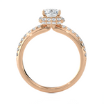 2 ctw Princess-Cut Lab Grown Diamond Halo Engagement Ring