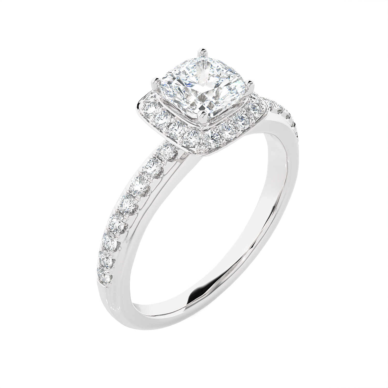 2 ctw Princess-Cut Lab Grown Diamond Halo Engagement Ring