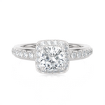 2 ctw Princess-Cut Lab Grown Diamond Halo Engagement Ring