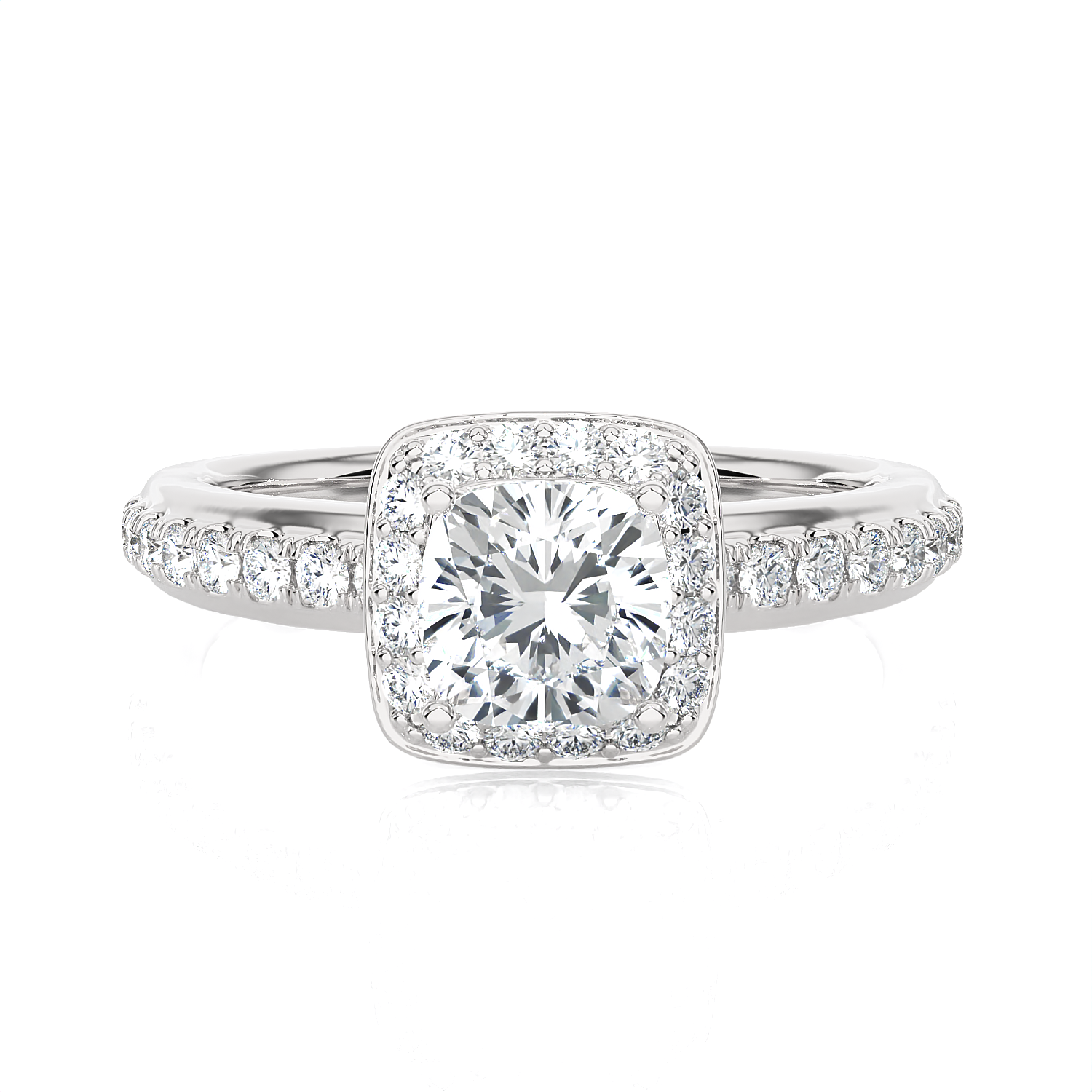 2 ctw Princess-Cut Lab Grown Diamond Halo Engagement Ring