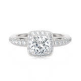 2 ctw Princess-Cut Lab Grown Diamond Halo Engagement Ring