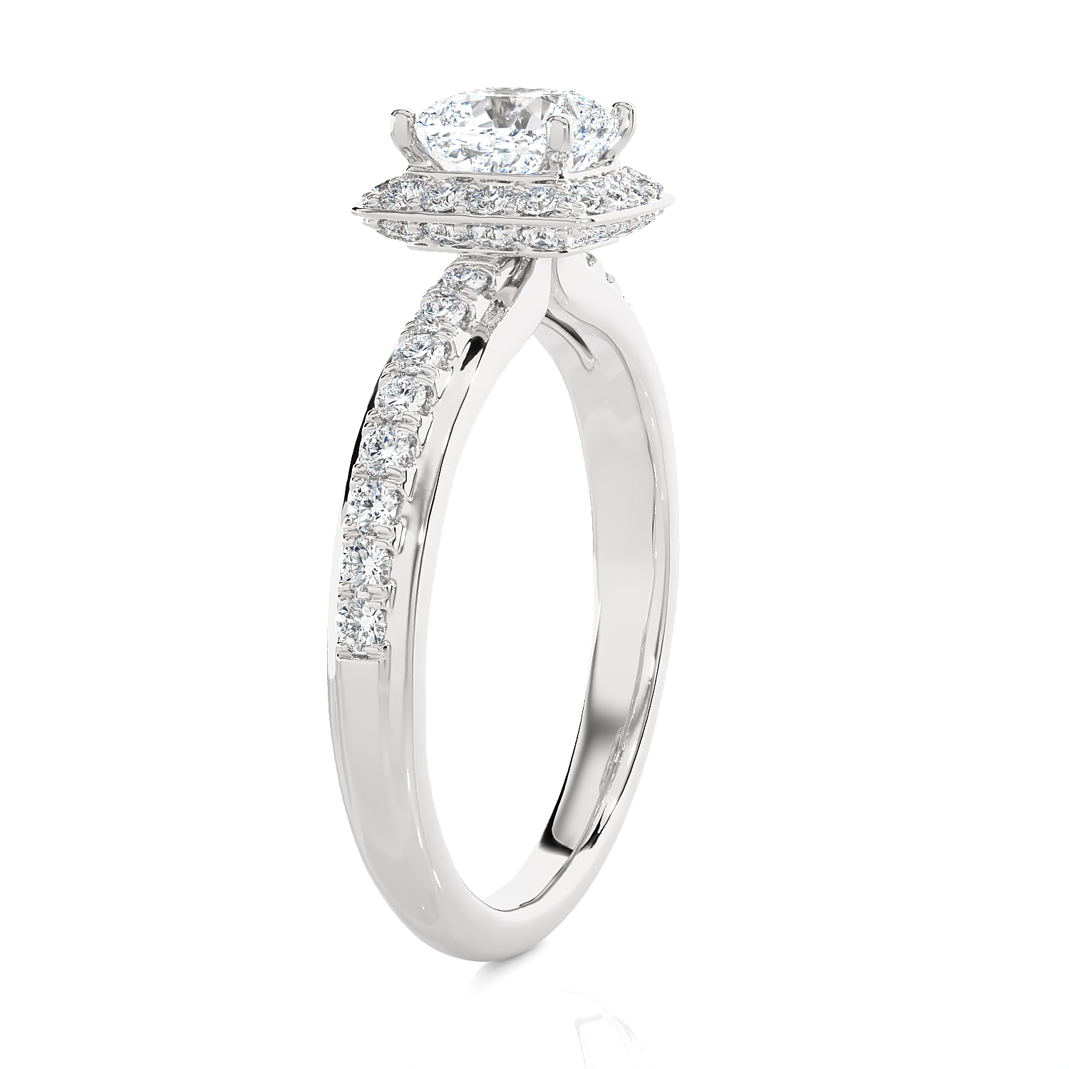 2 ctw Princess-Cut Lab Grown Diamond Halo Engagement Ring