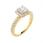2 ctw Princess-Cut Lab Grown Diamond Halo Engagement Ring