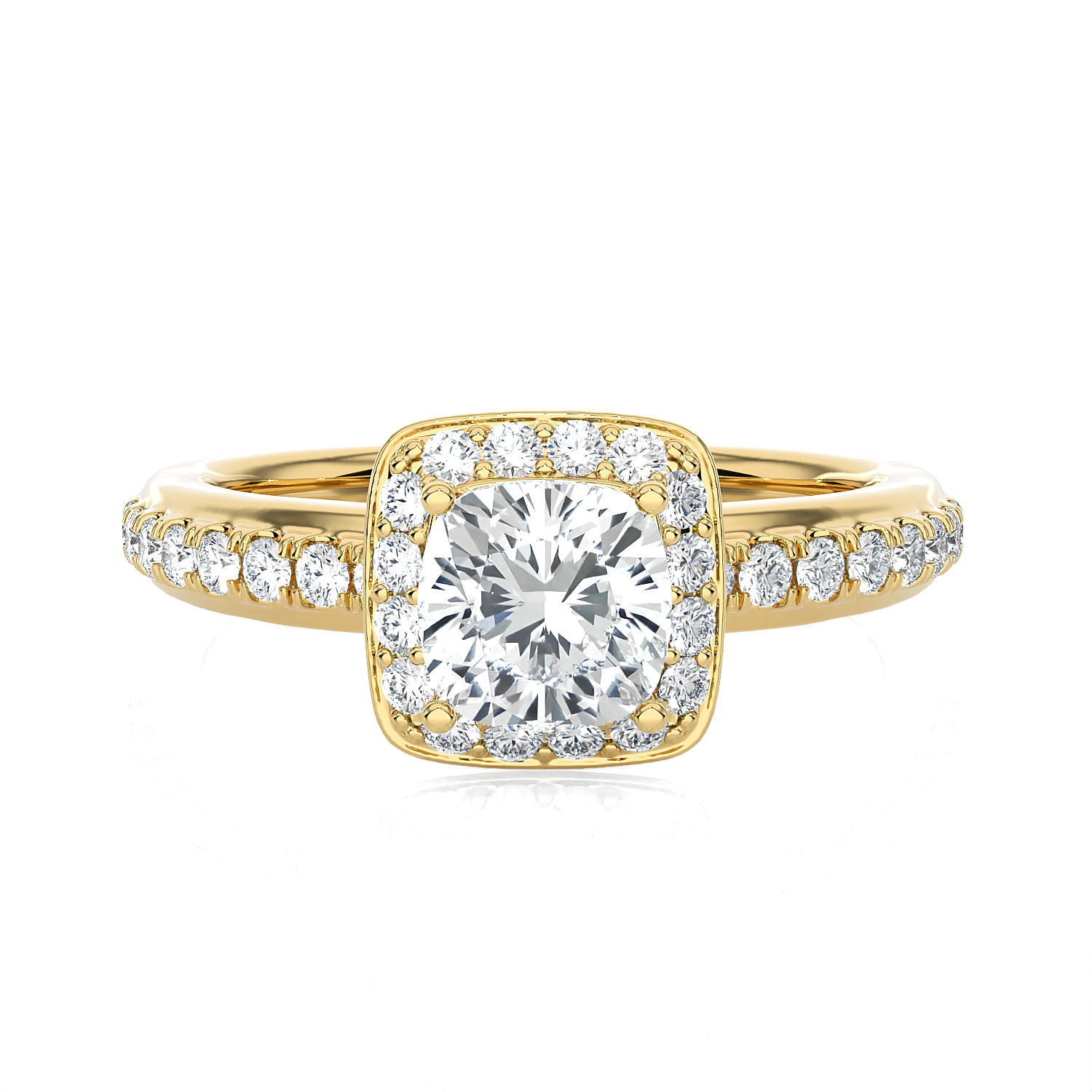2 ctw Princess-Cut Lab Grown Diamond Halo Engagement Ring