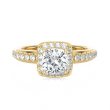 2 ctw Princess-Cut Lab Grown Diamond Halo Engagement Ring