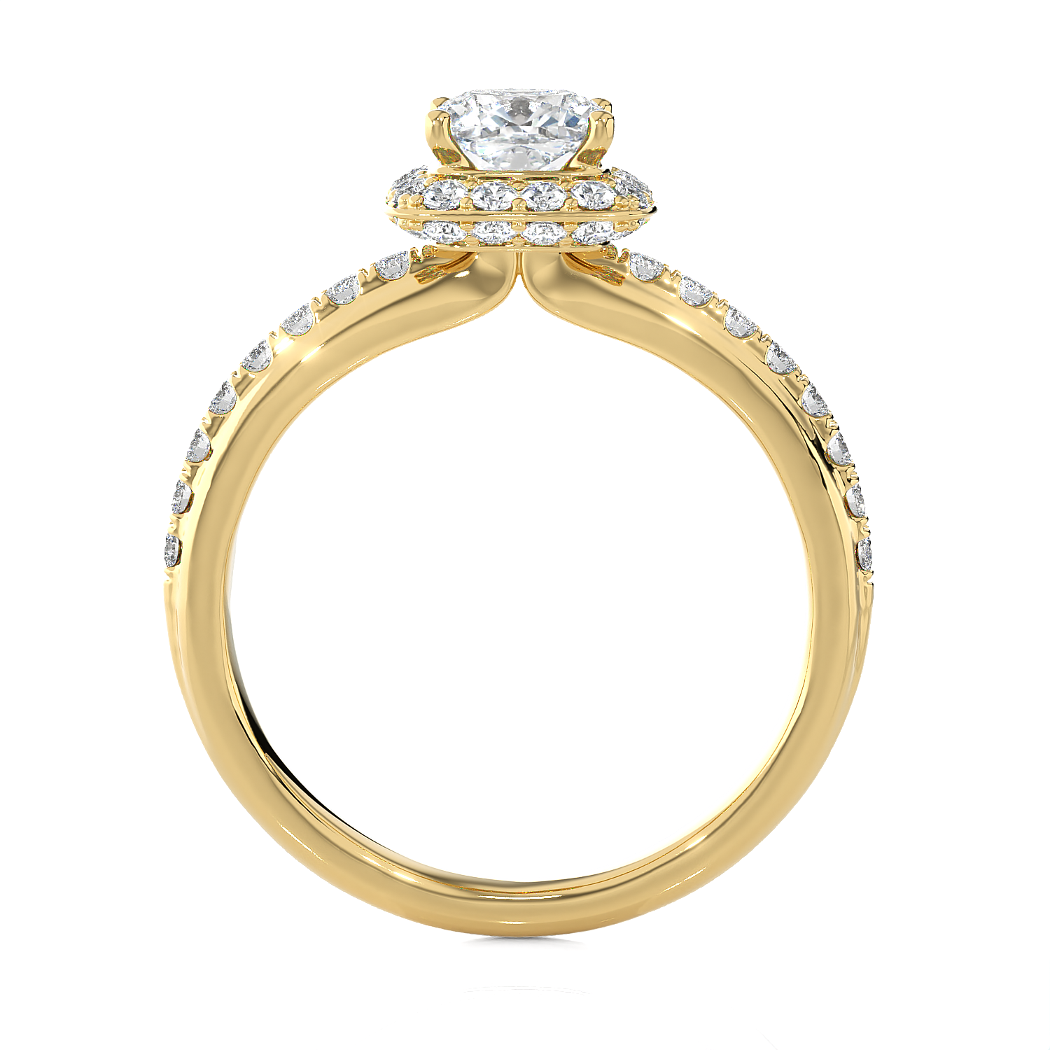 2 ctw Princess-Cut Lab Grown Diamond Halo Engagement Ring