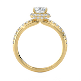 2 ctw Princess-Cut Lab Grown Diamond Halo Engagement Ring