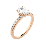 1 3/8 ctw Oval Lab Grown Diamond Side Stone Engagement Ring