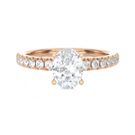 1 3/8 ctw Oval Lab Grown Diamond Side Stone Engagement Ring