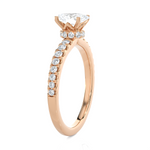 1 3/8 ctw Oval Lab Grown Diamond Side Stone Engagement Ring