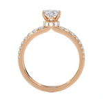 1 3/8 ctw Oval Lab Grown Diamond Side Stone Engagement Ring