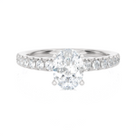 1 3/8 ctw Oval Lab Grown Diamond Side Stone Engagement Ring