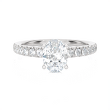 1 3/8 ctw Oval Lab Grown Diamond Side Stone Engagement Ring