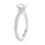 1 3/8 ctw Oval Lab Grown Diamond Side Stone Engagement Ring