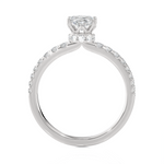 1 3/8 ctw Oval Lab Grown Diamond Side Stone Engagement Ring