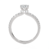 1 3/8 ctw Oval Lab Grown Diamond Side Stone Engagement Ring