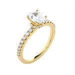 1 3/8 ctw Oval Lab Grown Diamond Side Stone Engagement Ring
