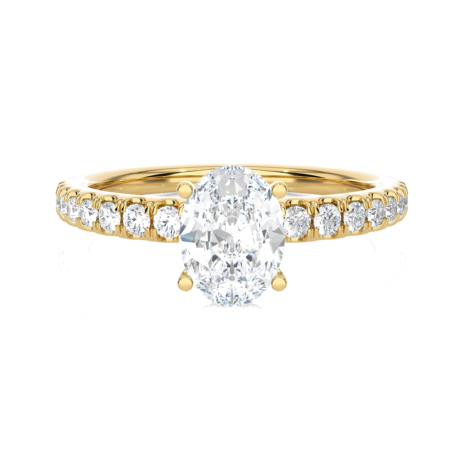 1 3/8 ctw Oval Lab Grown Diamond Side Stone Engagement Ring