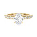 1 3/8 ctw Oval Lab Grown Diamond Side Stone Engagement Ring