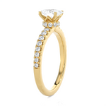 1 3/8 ctw Oval Lab Grown Diamond Side Stone Engagement Ring