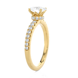 1 3/8 ctw Oval Lab Grown Diamond Side Stone Engagement Ring