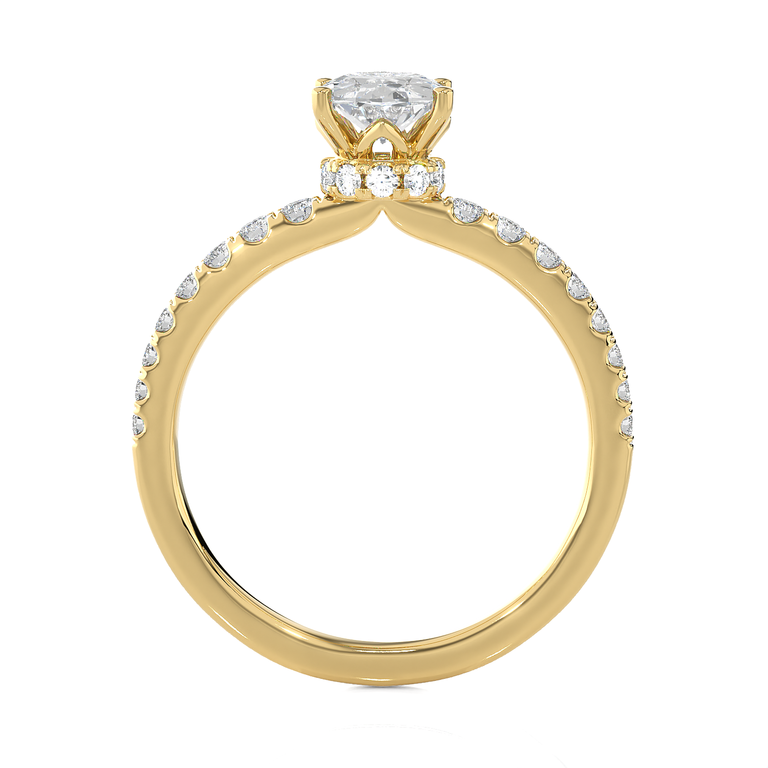 1 3/8 ctw Oval Lab Grown Diamond Side Stone Engagement Ring