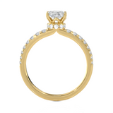 1 3/8 ctw Oval Lab Grown Diamond Side Stone Engagement Ring