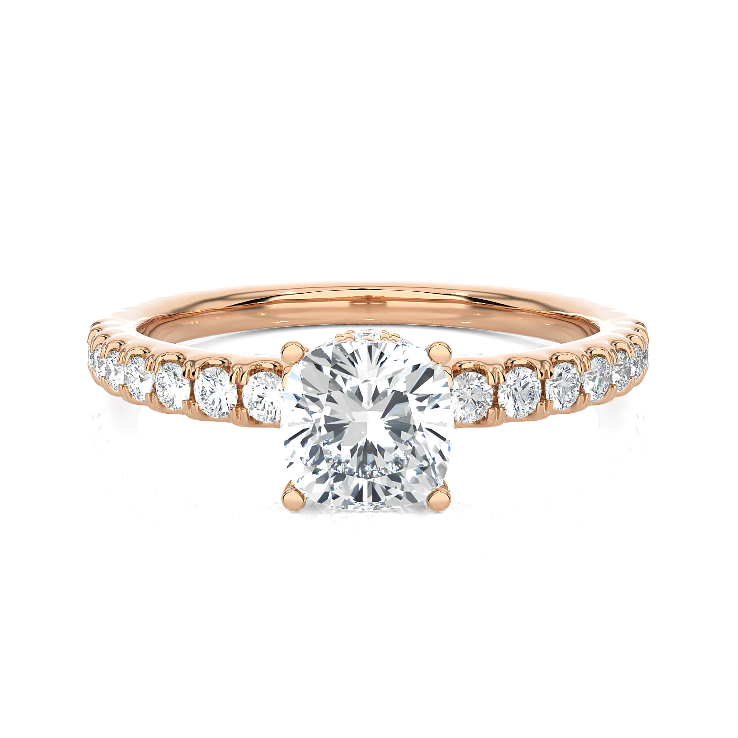 1 1/2 ctw Princess-Cut Lab Grown Diamond Side Stone Engagement Ring