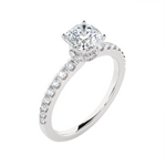1 1/2 ctw Princess-Cut Lab Grown Diamond Side Stone Engagement Ring