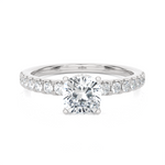 1 1/2 ctw Princess-Cut Lab Grown Diamond Side Stone Engagement Ring