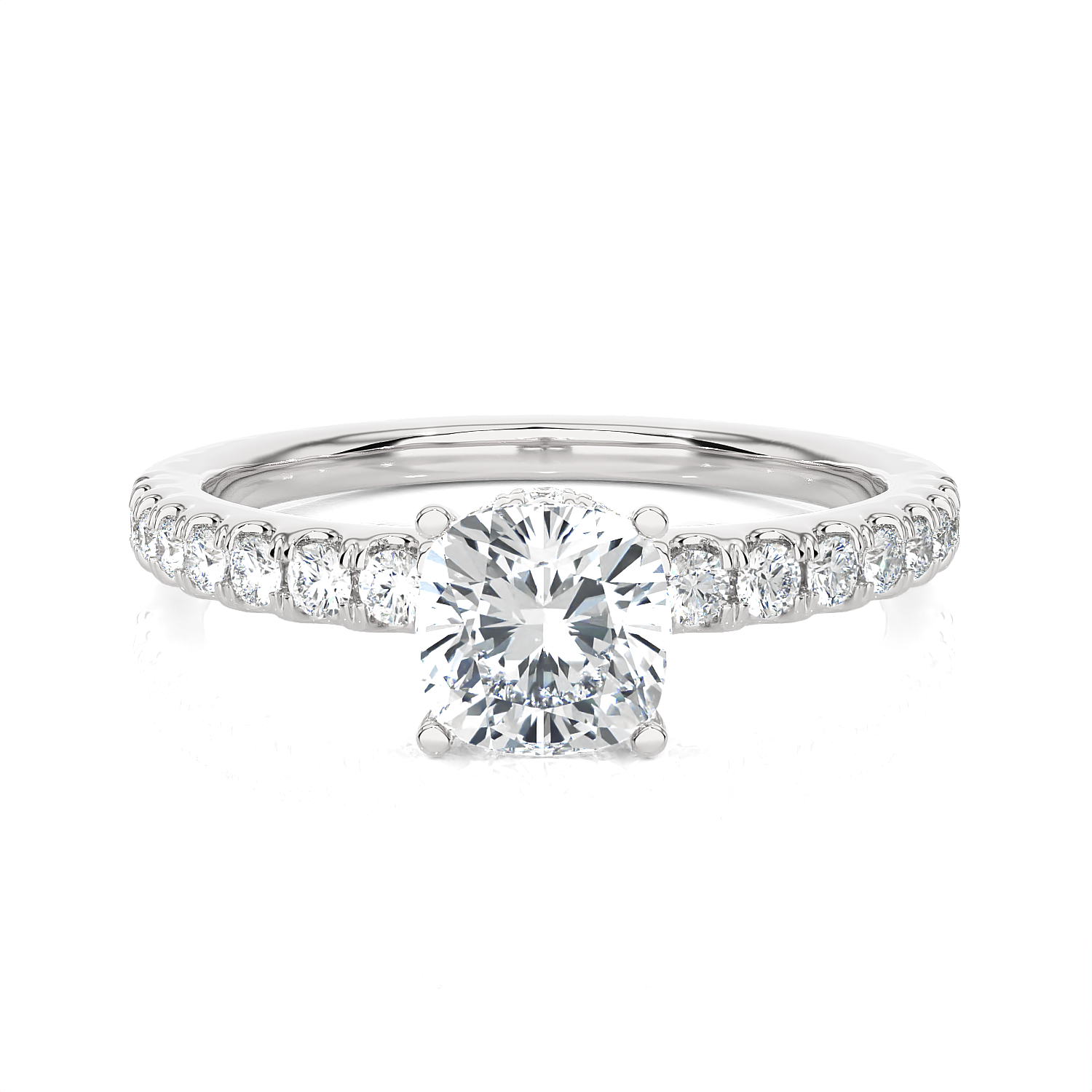 1 1/2 ctw Princess-Cut Lab Grown Diamond Side Stone Engagement Ring