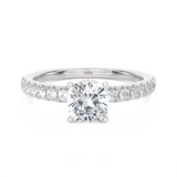1 1/2 ctw Princess-Cut Lab Grown Diamond Side Stone Engagement Ring