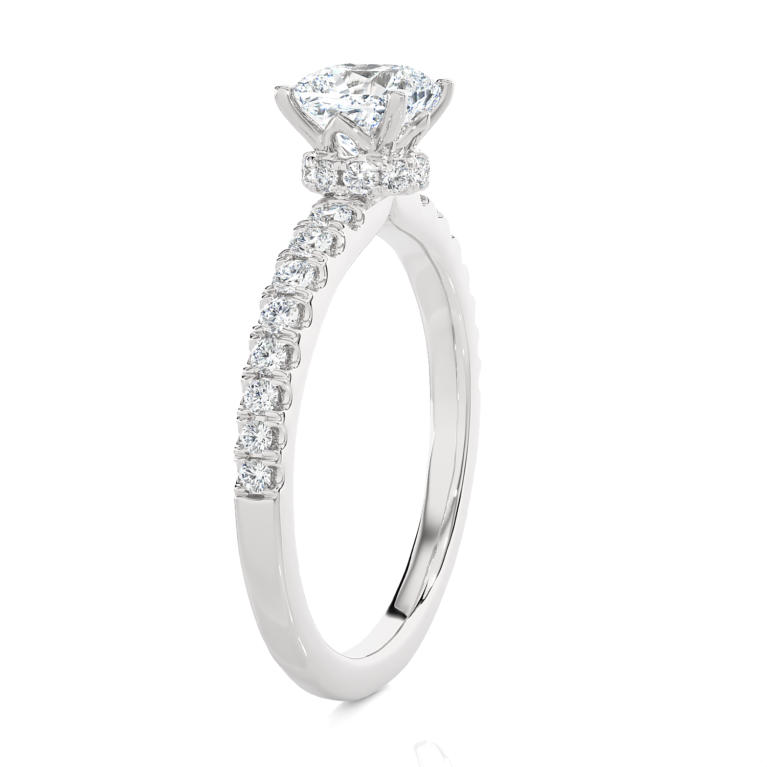 1 1/2 ctw Princess-Cut Lab Grown Diamond Side Stone Engagement Ring