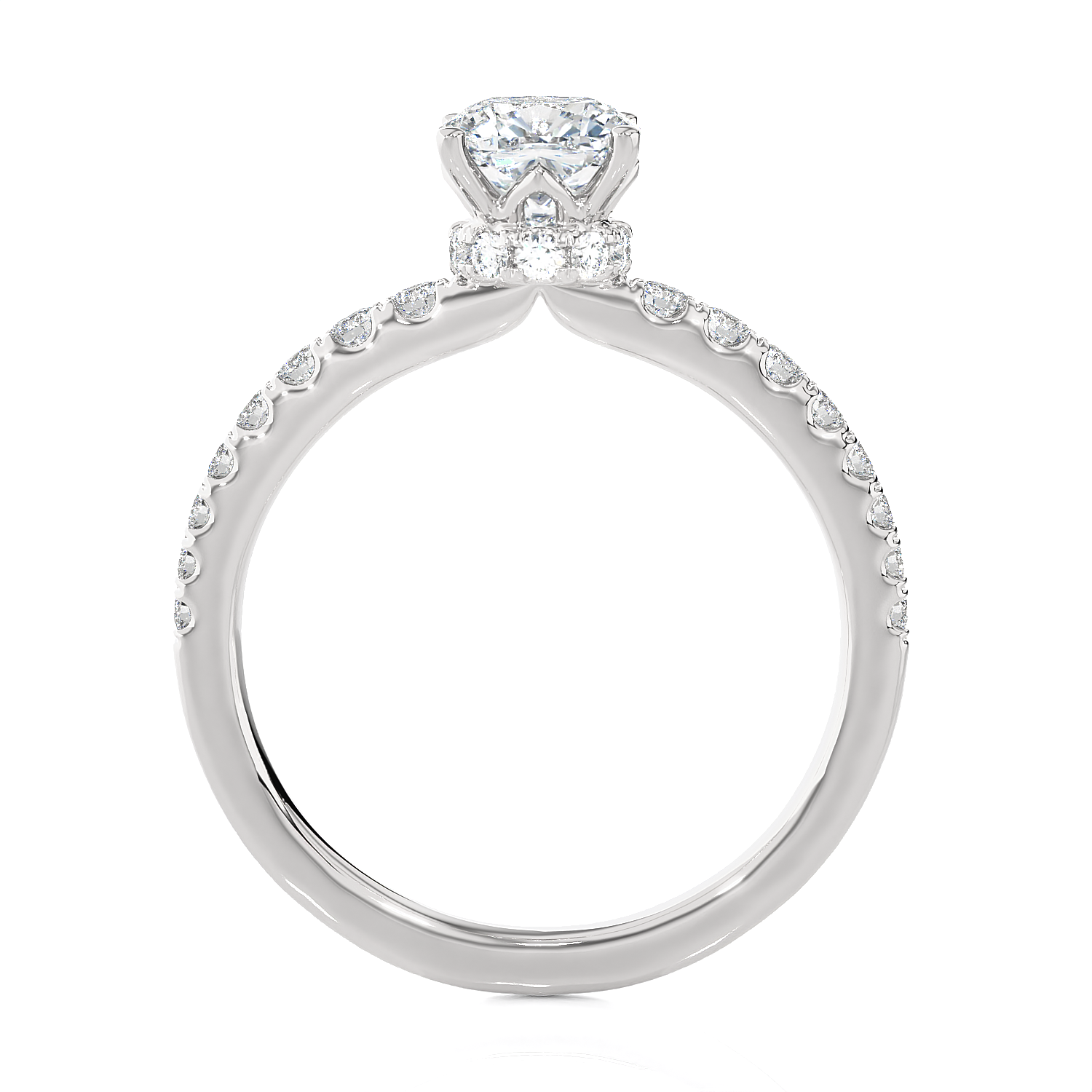 1 1/2 ctw Princess-Cut Lab Grown Diamond Side Stone Engagement Ring