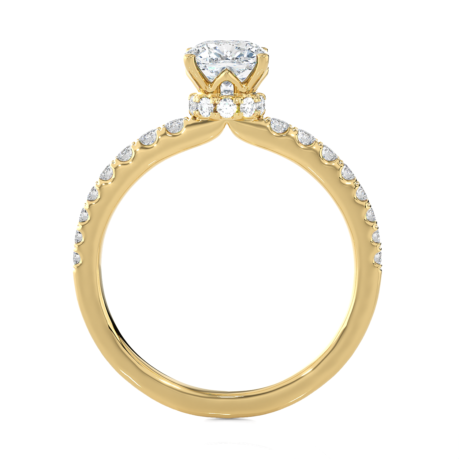1 1/2 ctw Princess-Cut Lab Grown Diamond Side Stone Engagement Ring