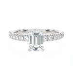 1 3/8 ctw Emerald-Cut Lab Grown Diamond Side Stone Engagement Ring